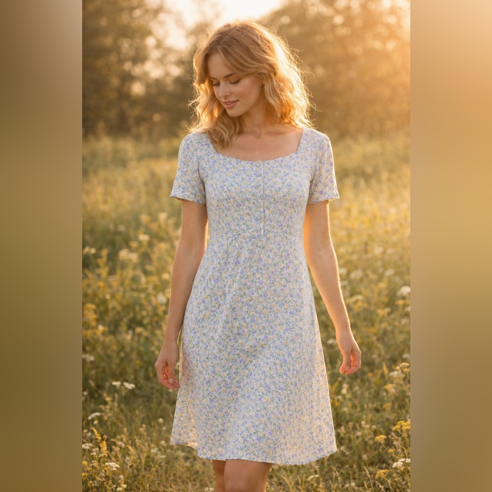 Erika Petites Dainty Vintage Floral Women's Dress - PM
